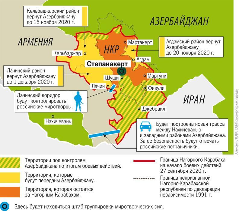 Карта армении и азербайджана на русском языке с городами подробная